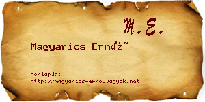 Magyarics Ernő névjegykártya
