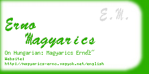 erno magyarics business card